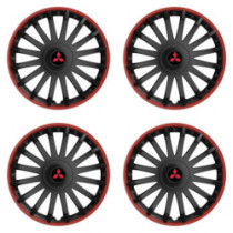 Puklice pre Mitsubishi (červené) 16 CRYSTAL RO black