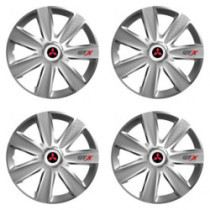 Puklice pre Mitsubishi (červené) 16 GTX CARBON silver