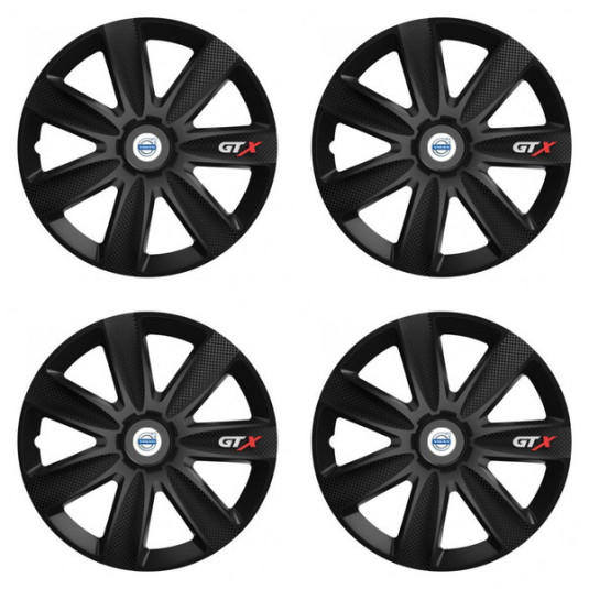 Puklice pre Volvo (biele) 14 GTX CARBON black