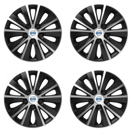 Puklice pre Volvo (biele) 14 RAPIDE silver and black