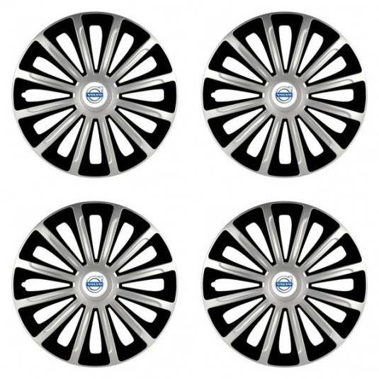 Puklice pre Volvo (biele) 16 TREND silver and black