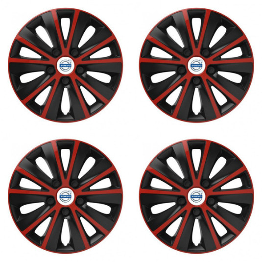Puklice pre Volvo (biele) 16 RAPIDE red and black