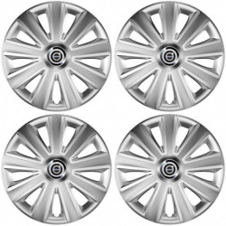 Puklice pre Volvo (čierne) 14 Aviator carbon RC silver