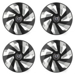 Puklice pre Volvo (čierne) 14 Vector RC black and silver