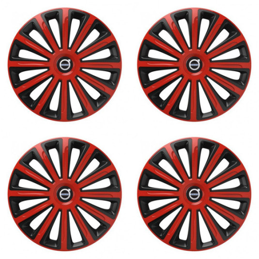 Puklice pre Volvo (čierne) 15 TREND red and black