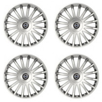 Puklice pre Volvo (čierne) 15 CRYSTAL silver