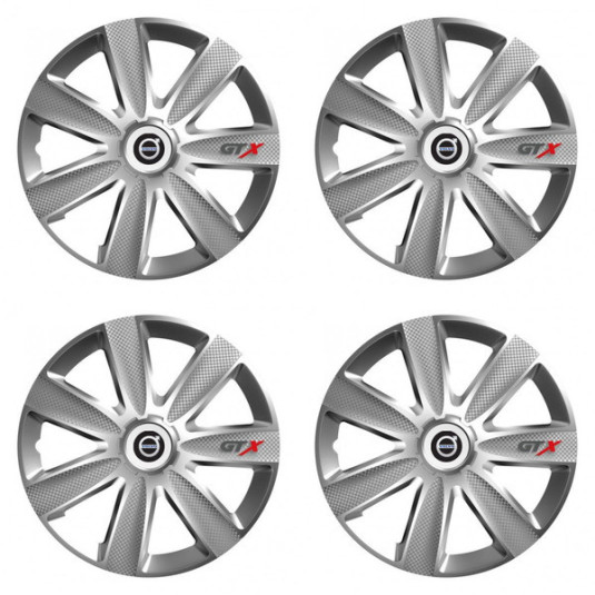 Puklice pre Volvo (čierne) 15 GTX CARBON silver