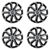 Puklice pre Volvo (čierne) 16 Evo black&silver