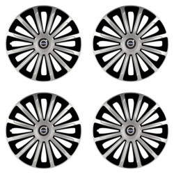 Puklice pre Volvo (čierne) 16 TREND silver and black