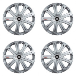 Puklice pre Fiat (čierny) 14 Evo silver