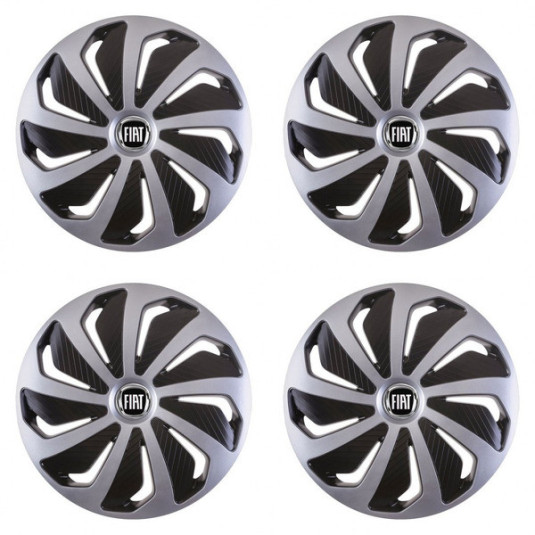 Puklice pre Fiat (čierny) 15 WIND SB