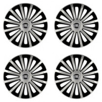 Puklice pre Fiat (čierny) 15 TREND silver and black