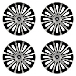 Puklice pre Fiat (čierny) 15 TREND silver and black