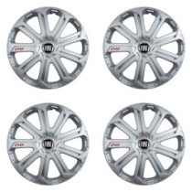 Puklice pre Fiat (čierny) 16 Evo silver