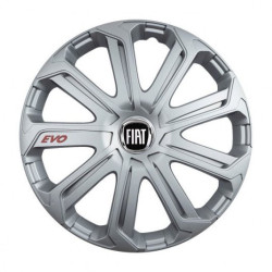 Puklice pre Fiat (čierny) 16 Evo silver