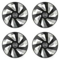 Puklice pre Fiat (čierny) 16 Vector RC black and silver