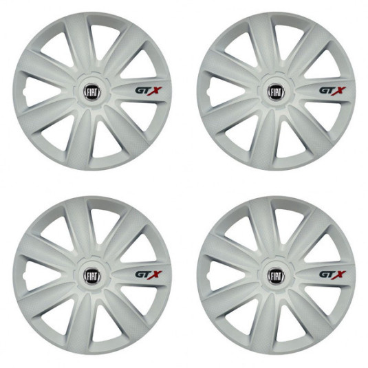 Puklice pre Fiat (čierny) 17 GTX carbon white