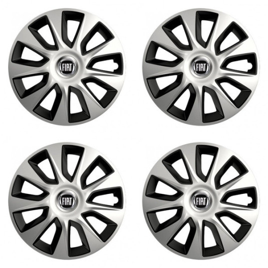 Puklice pre Fiat (čierny) 17 STRATOS double colour