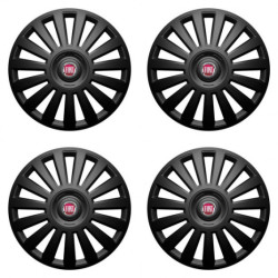 Puklice pre Fiat (červené) 14 Luxury black