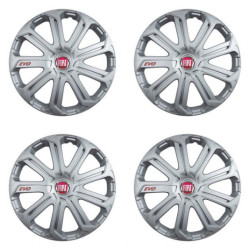 Puklice pre Fiat (červené) 14 Evo silver