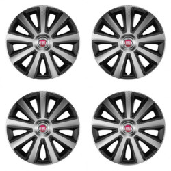 Puklice pre Fiat (červené) 14 Aviator carbon silver&black