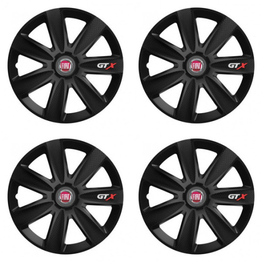 Puklice pre Fiat (červené) 14 GTX CARBON black