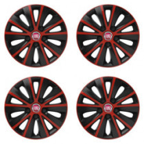 Puklice pre Fiat (červené) 14 RAPIDE red and black