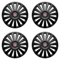 Puklice pre Fiat (červené) 15 Luxury black