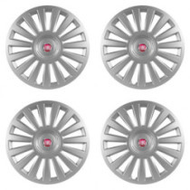 Puklice pre Fiat (červené) 15 Luxury