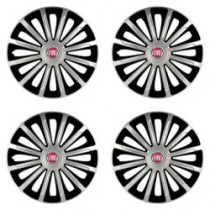 Puklice pre Fiat (červené) 15 TREND silver and black