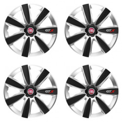 Puklice pre Fiat (červené) 15 GTX CARBON silver/black