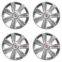 Puklice pre Fiat (červené) 15 GTX CARBON silver