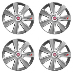 Puklice pre Fiat (červené) 15 GTX CARBON silver