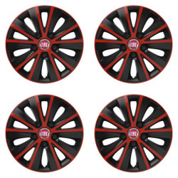 Puklice pre Fiat (červené) 15 RAPIDE red and black