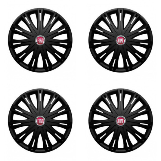 Puklice pre Fiat (červené) 15 SPARK BLACK