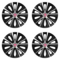 Puklice pre Fiat (červené) 16 RAPIDE silver and black