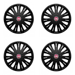 Puklice pre Fiat (červené) 16 SPARK BLACK