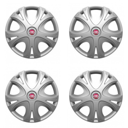 Puklice pre Fiat (červené) 16 DYNAMIC