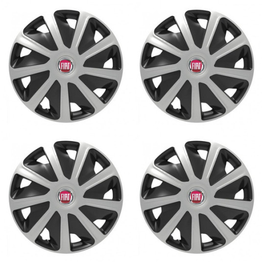 Puklice pre Fiat (červené) pre dodávky 16 Craft silver and black