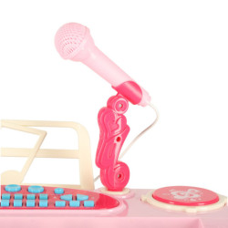 Klávesnica pre deti interaktívny klavír organ 37 klávesov mikrofón stojan ružová