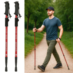 Nordic walking palice skladacie-  2 kusy červené