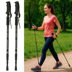 Nordic walking palice skladacie- 2 kusy čierne