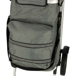 Nákupná taška na kolieskach s rámom 100 cm sivá