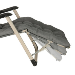 Záhradné lehátko LUARO turistické skladacie kreslo s vankúšom sivé