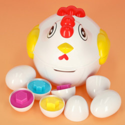 Vzdelávacie puzzle triedič zápas tvary vajcia 10 ks sliepka