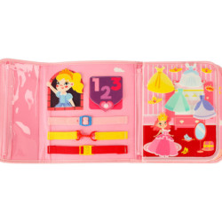 Senzorické zmyslové montessori manipulačné dosky na batoh ružové