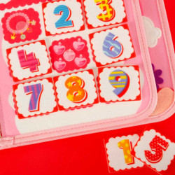 Senzorické zmyslové montessori manipulačné dosky na batoh ružové