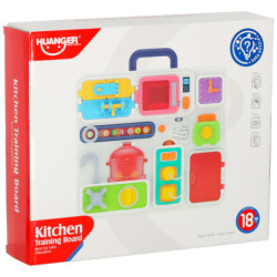 Senzorická manipulačná doska montessori kuchynské hodiny svetlo zvuk