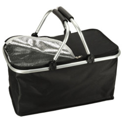 Tepelný skladací piknikový kôš- čierny