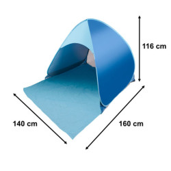 Samostatne skladací záhradný plážový stan modrý